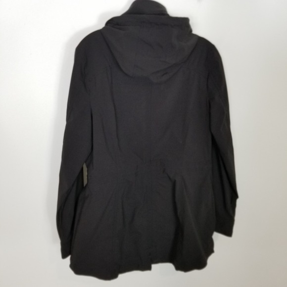 L.L. Bean Women's Jacket Sz M Reg Luna Rain Windbreaker Hooded Zip Up Black - Picture 9 of 11